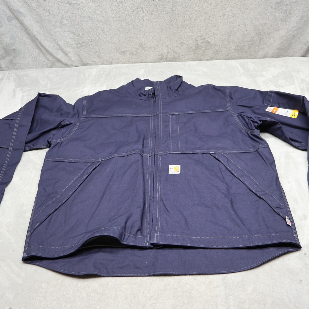Carhartt FR Jacket Mens Large Blue Flame Resistant Quick Duck Relaxed Fit NWD